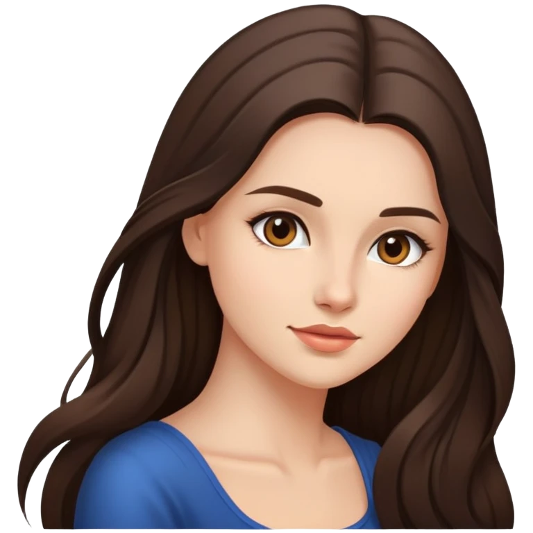 красивая брюнетка с волосами ниже плеч emoji