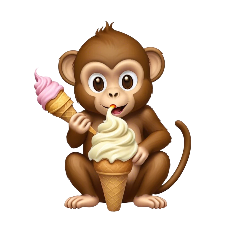 Monkey eating ice cream  emoji