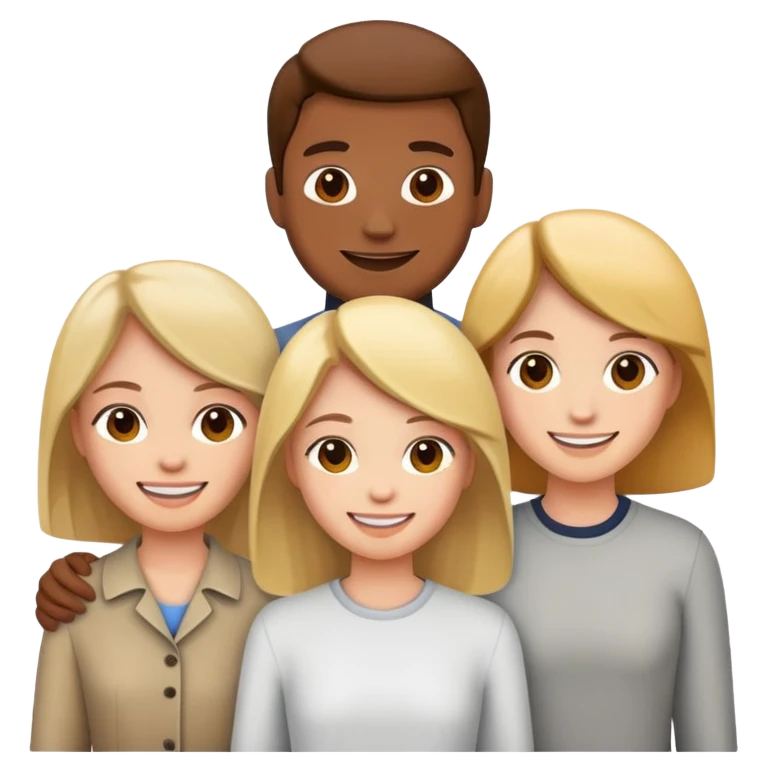 five people team standing together emoji