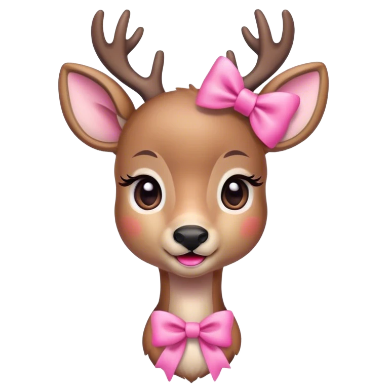 Cute dear with a pink bow emoji