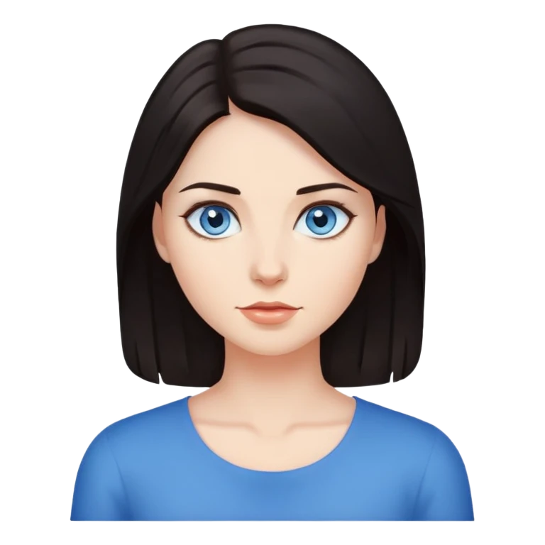 Donna con capelli scuri e occhi azzurri  emoji