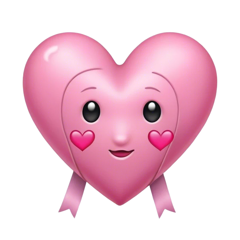 Corazón rosa con un lazo emoji