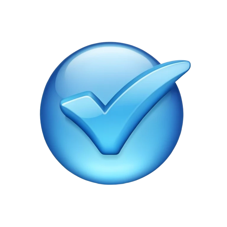 Blue tick  emoji