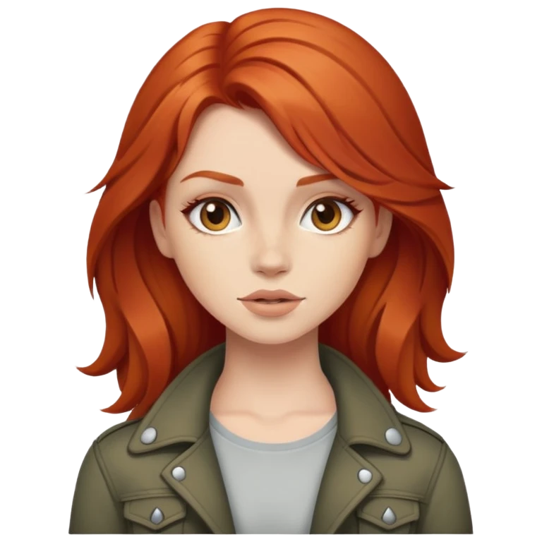 Рыжая девушка в стиле рок emoji