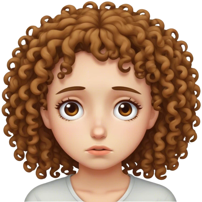 Depressed curly haired girl emoji