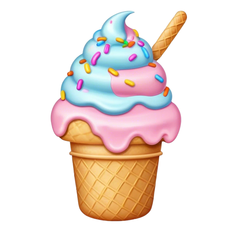 Melted pastel ice cream emoji