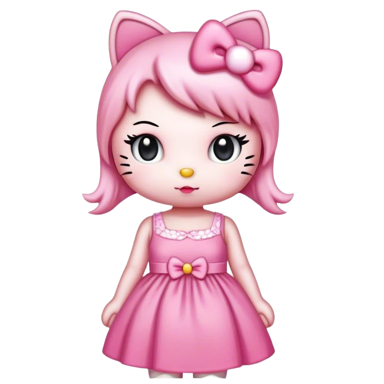 hello kitty pink dress emoji