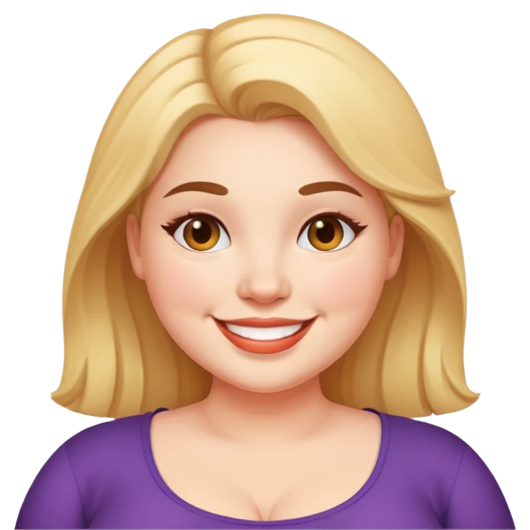 plus size girl smiling emoji