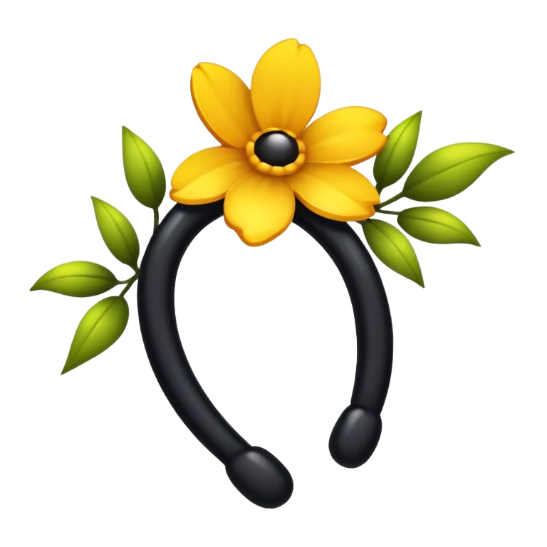 lazo negro con flores doradas emoji
