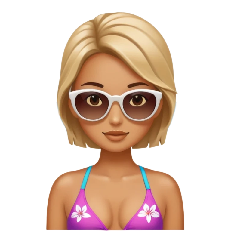 summer girl on beach emoji