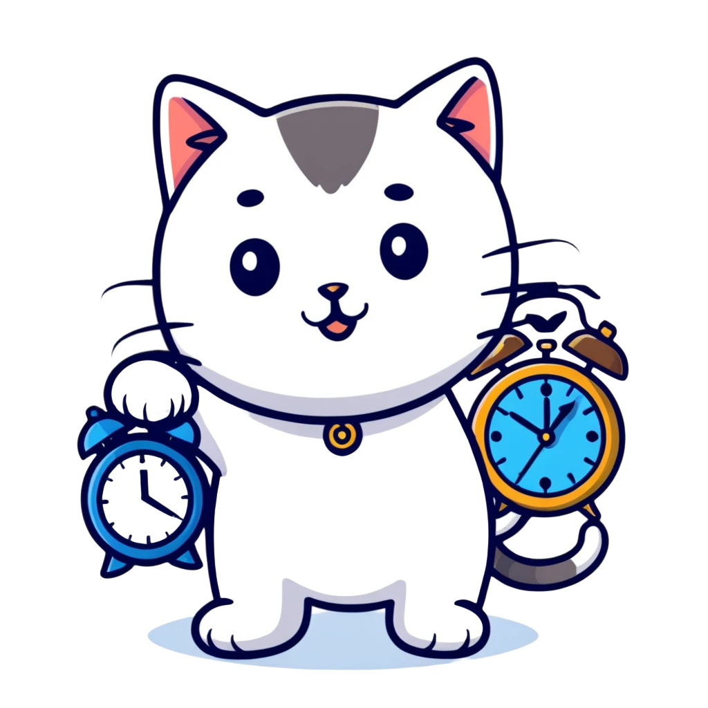 cat with a clock emoji