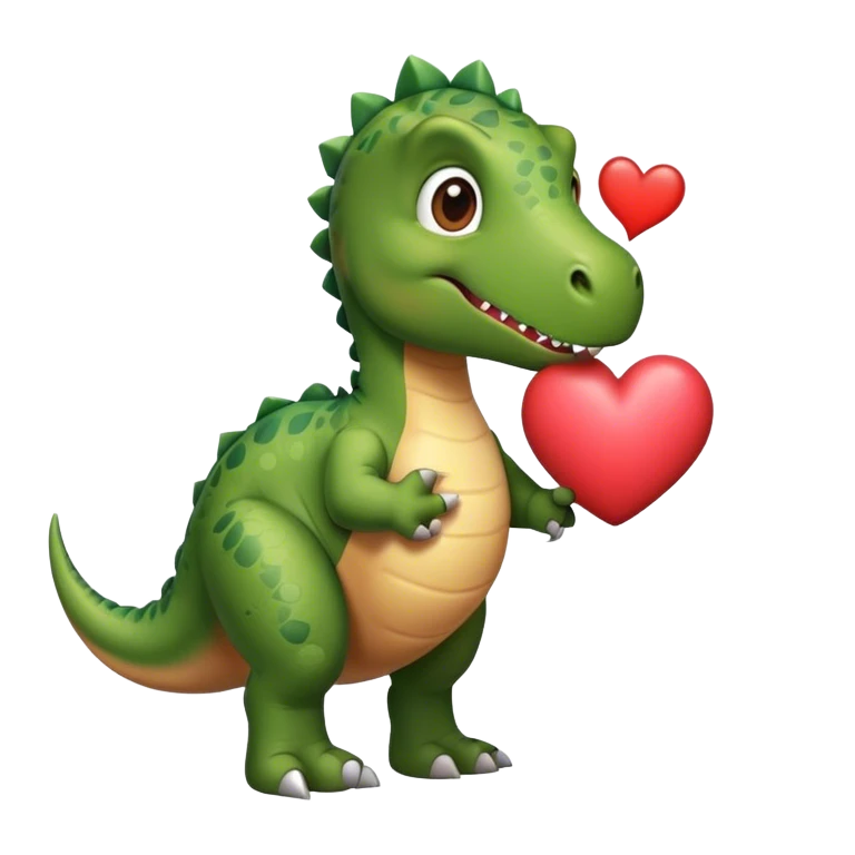 Dinosaur holding a heart  emoji