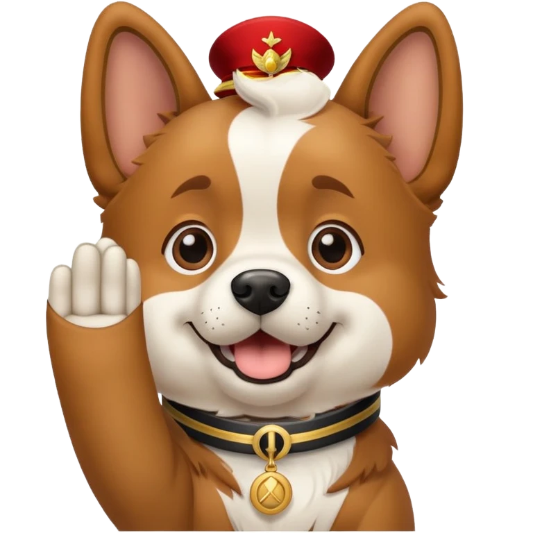 Dog saluting emoji