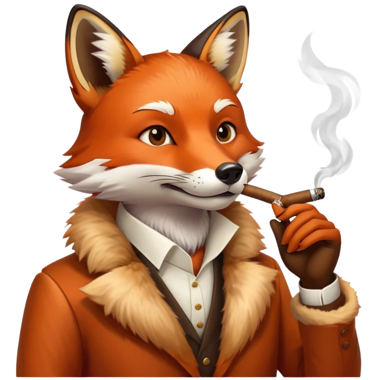 Fox smoking cigar  emoji