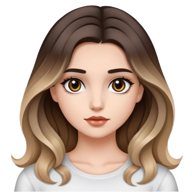 Chica de ojos oscuros con balayage emoji