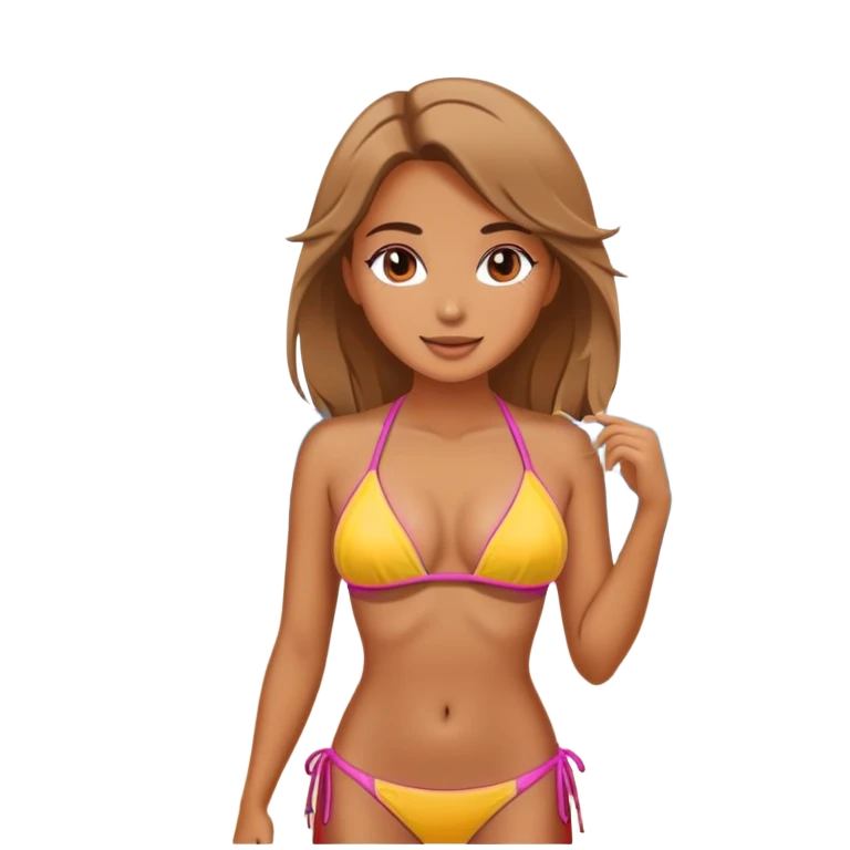 beautiful girl on the beach  emoji