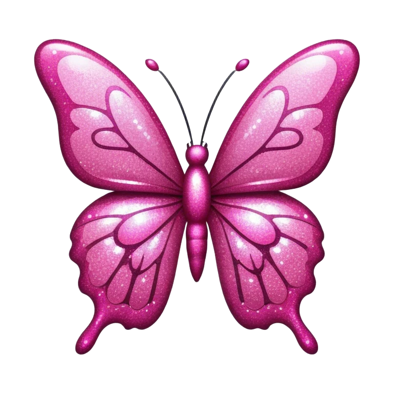 pink glitter butterfly  emoji