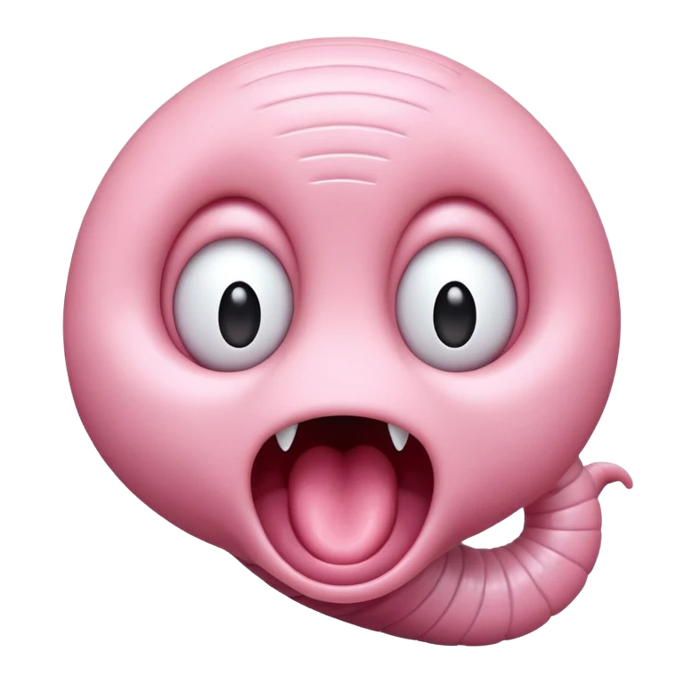 Cute little worm screaming  emoji