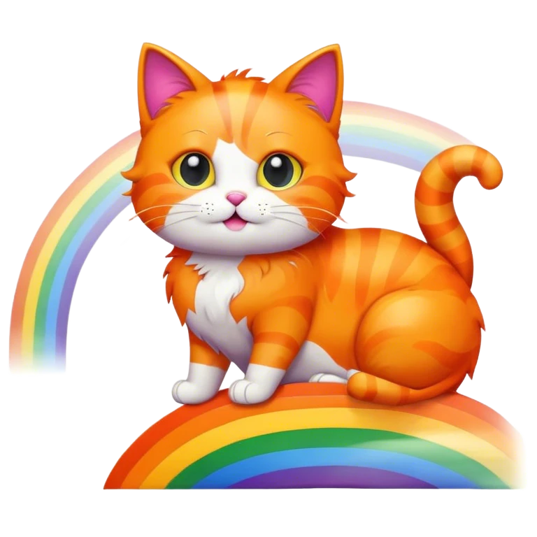 Cat on a rainbow  emoji