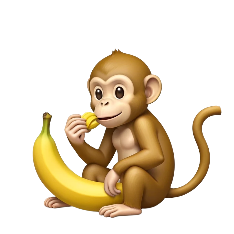 Monkey eating banana emoji