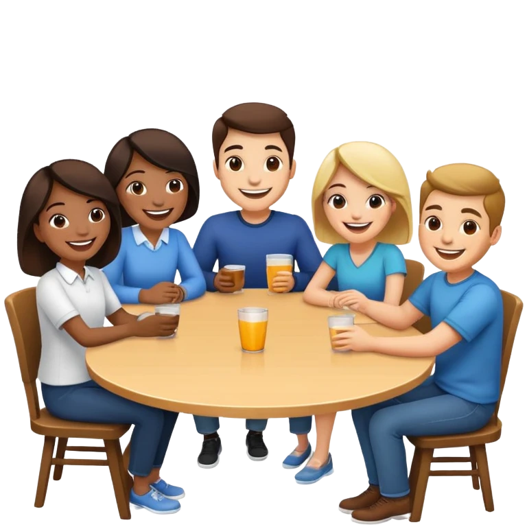 group of people sitting at a table emoji
