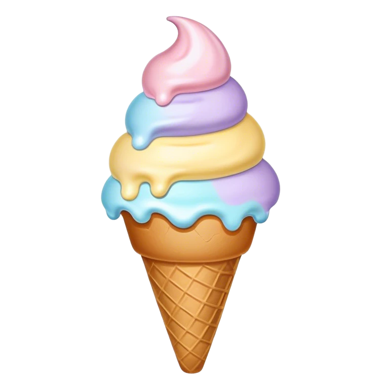 Melted pastel ice cream emoji
