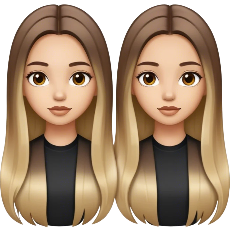 Chica con cabello liso largo y con balayage emoji