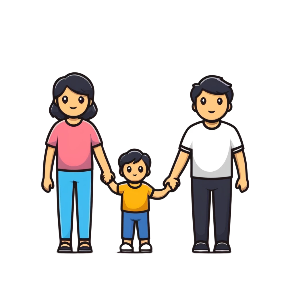 joyful family holding hands emoji