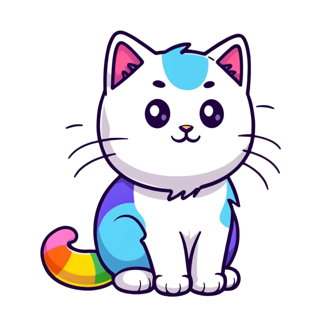 LGBTQ cat with rainbow colors emoji
