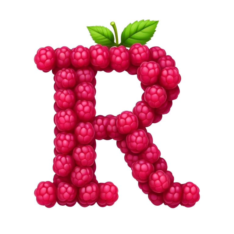 A raspberry R letter emoji