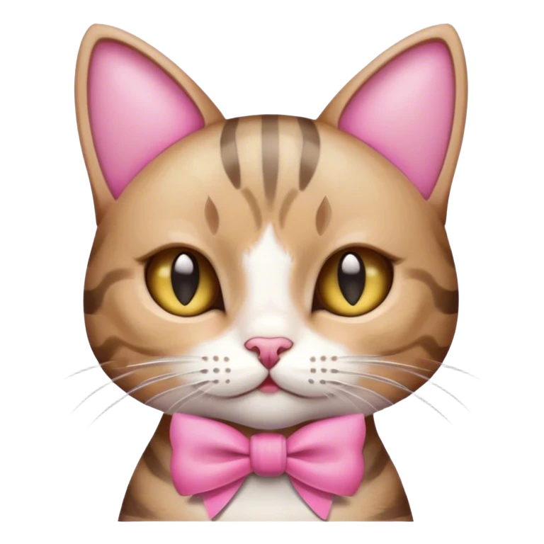 gato con un lazo rosa emoji