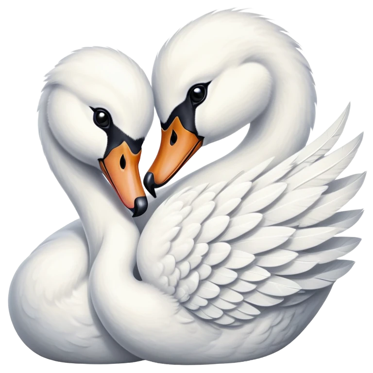 Swans hugging  emoji