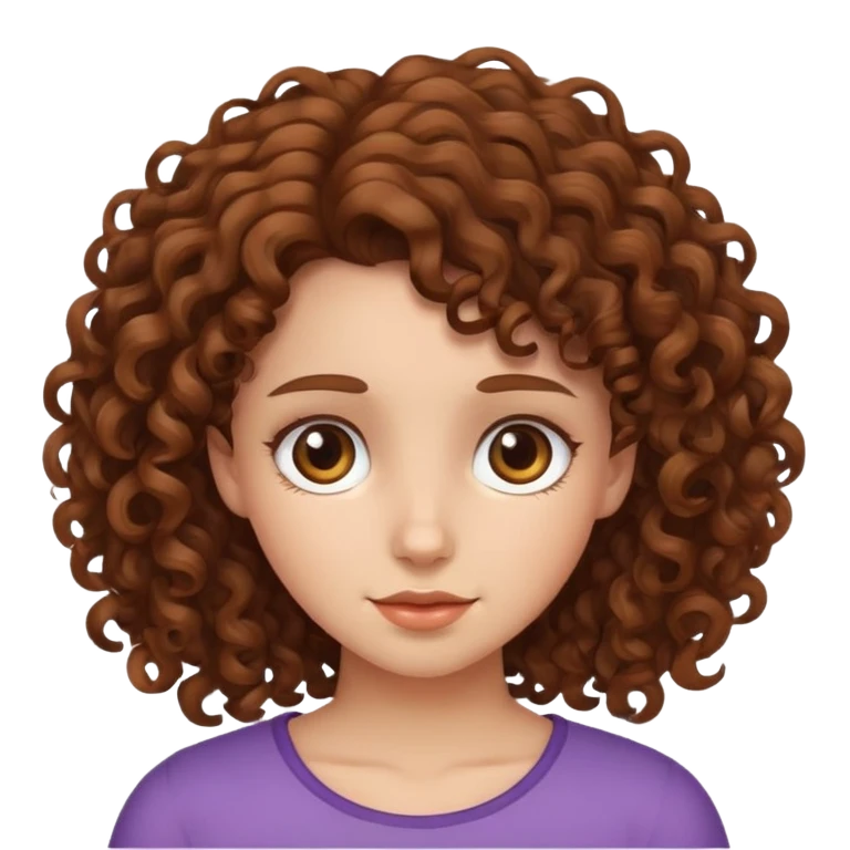 Ragazza con i capelli marroni e ricci emoji
