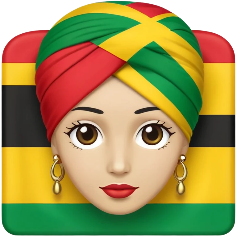 Turban with jamaican flag emoji