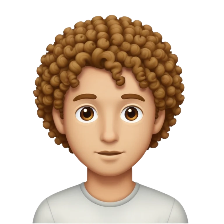 ragazzo con capelli ricci emoji