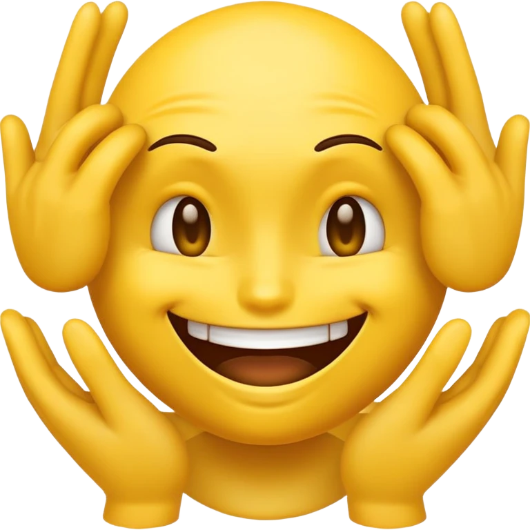 yellow emoji face with devious grin and hands rubbing together mischievously emoji