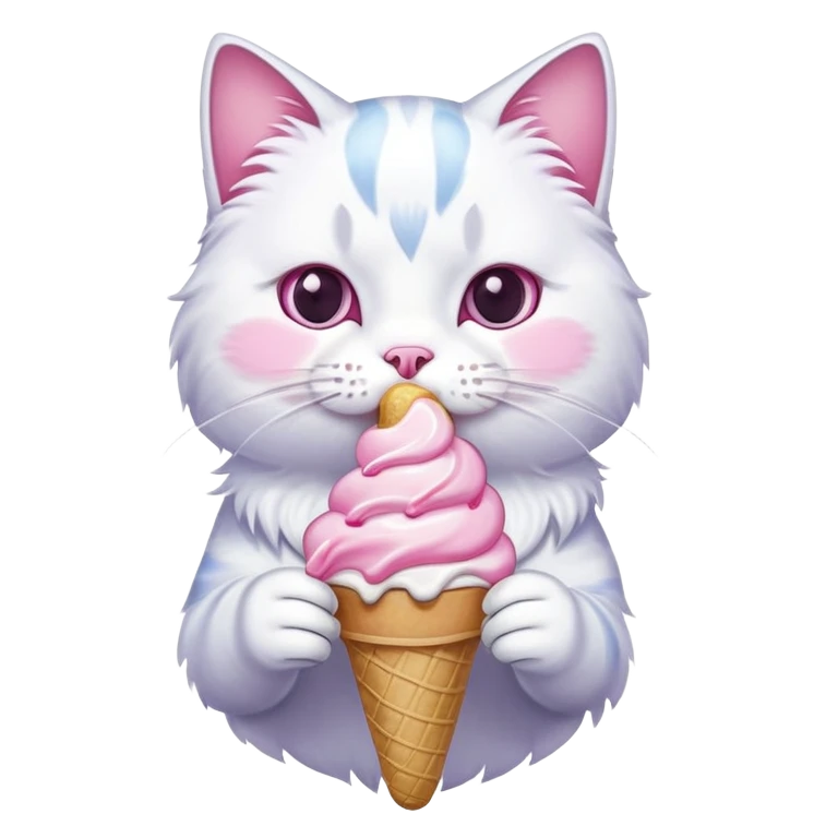 Cat eating ice cream emoji