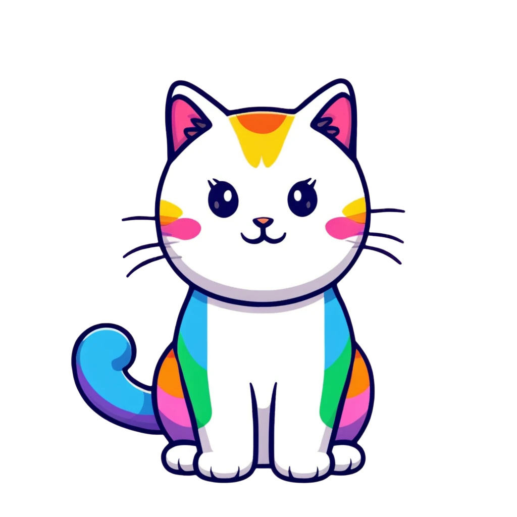 LGBTQ cat with rainbow colors emoji