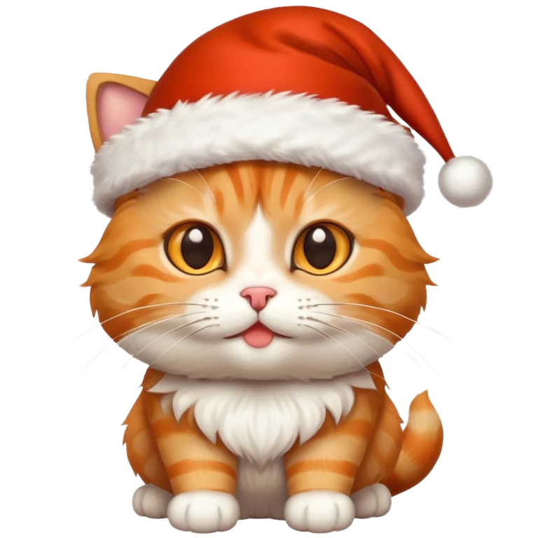 Un gato con sombrero navideño emoji