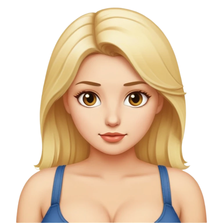 Голая девушка блондинка с большой грудью emoji