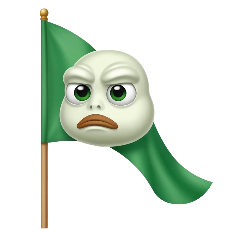 Pepe holding the white flag emoji