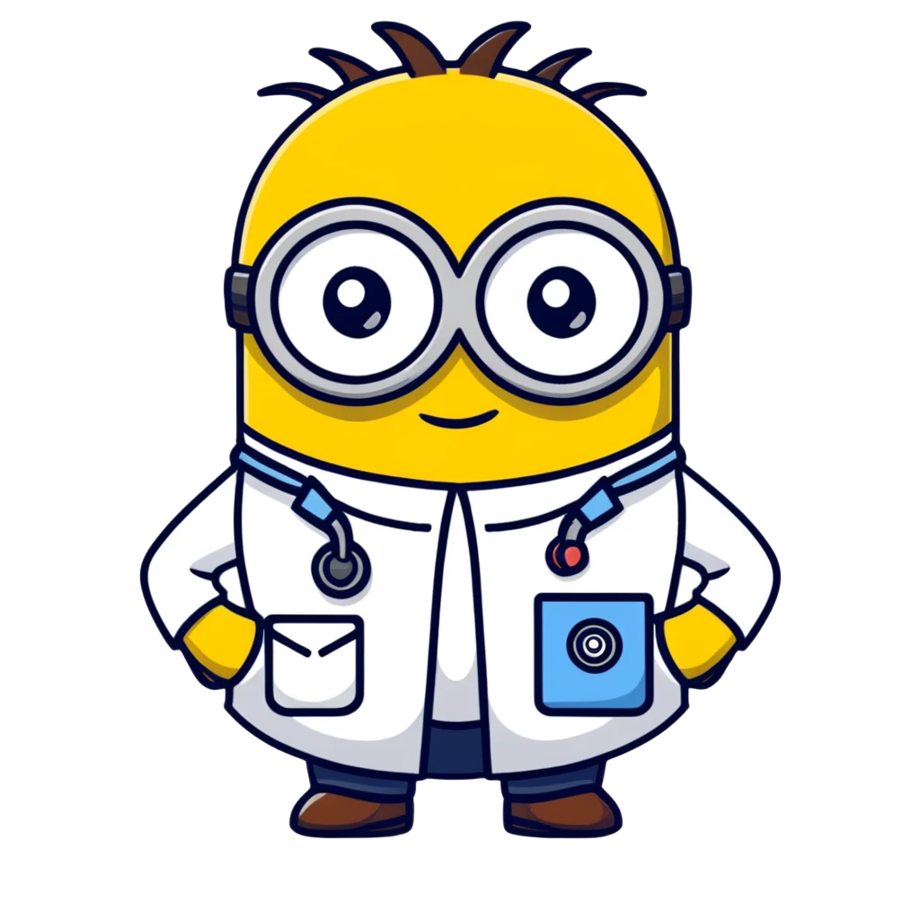 minion character in doctor outfit emoji