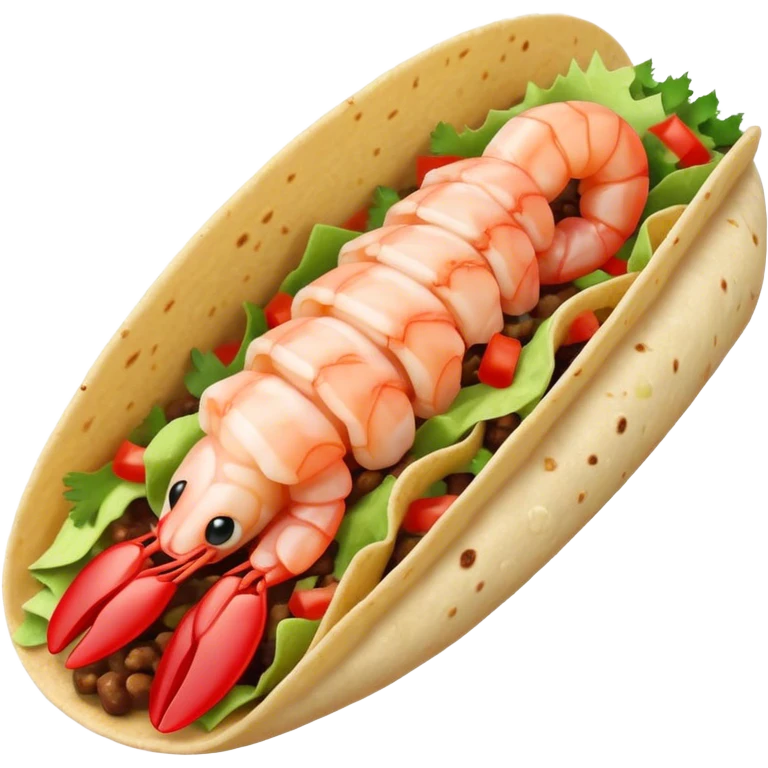 Shrimp inside a taco emoji