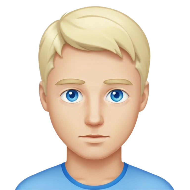 Homme blanc blond aux yeux bleus emoji