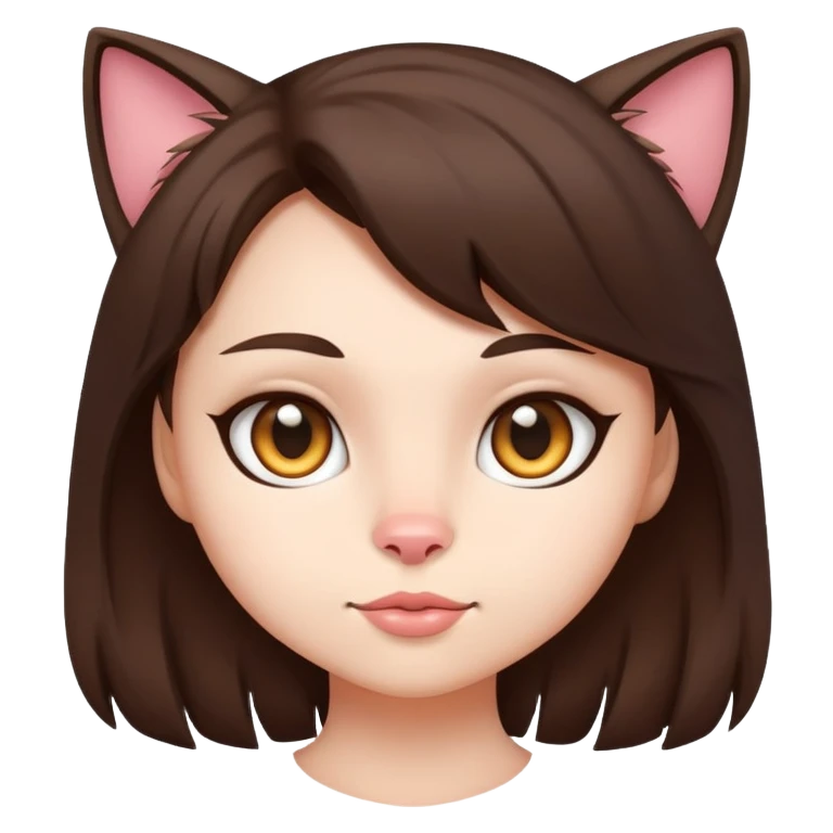 Брюнетка кошкодевочка emoji