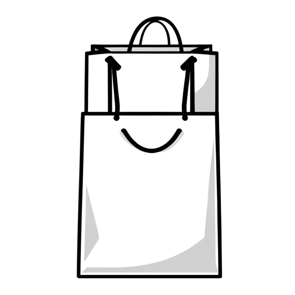 online shopping app with bag and smartphone emoji