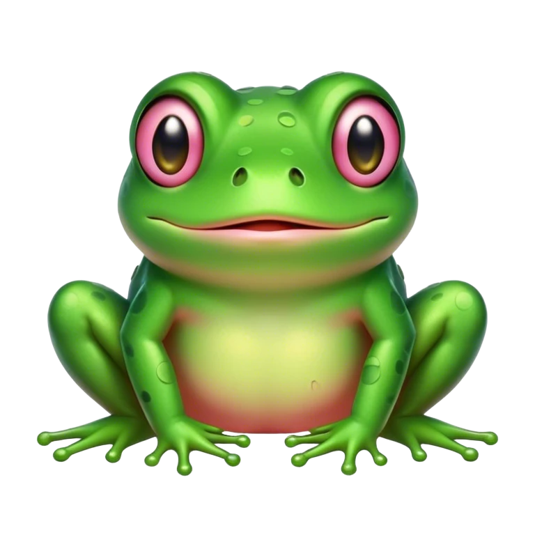 Cute blushing frog emoji