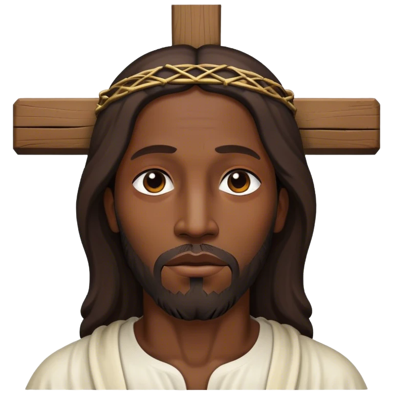 Black Jesus on cross emoji