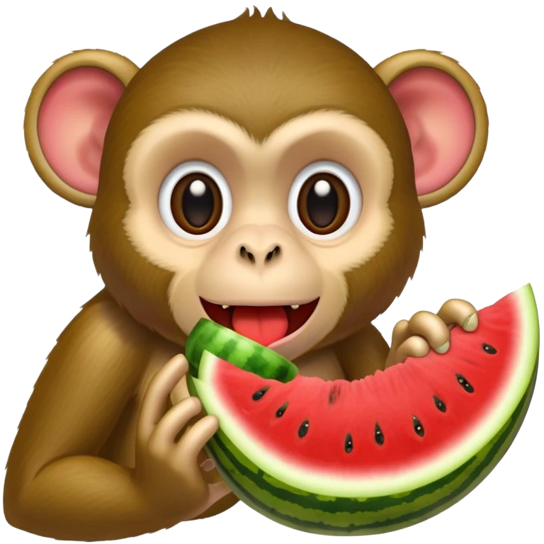 Monkey eating watermelon emoji