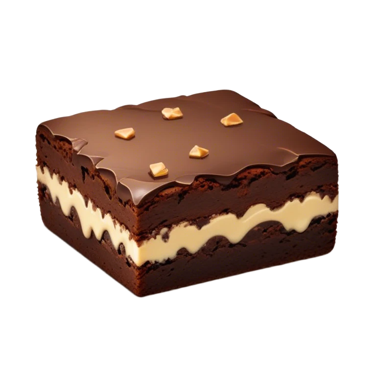 Cinematic Realistic Brownies, rich and dense with a deep chocolate hue, slightly cracked on top revealing the fudgy center, soft light reflecting off the warm surface, a few crumbs scattered around, glowing with an indulgent and comforting texture. emoji